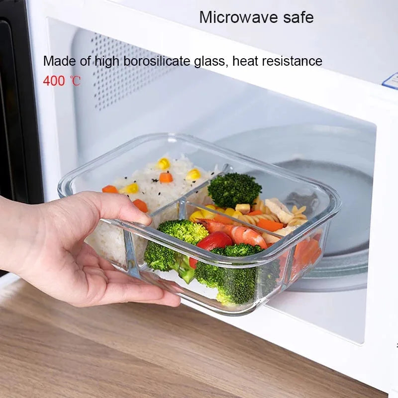BOZZH Glass Bento Lunch Box Microwavable Bento Box With Thermal Bag Food Container StorageFood Bento BoxTupper Cristal Meal Prep