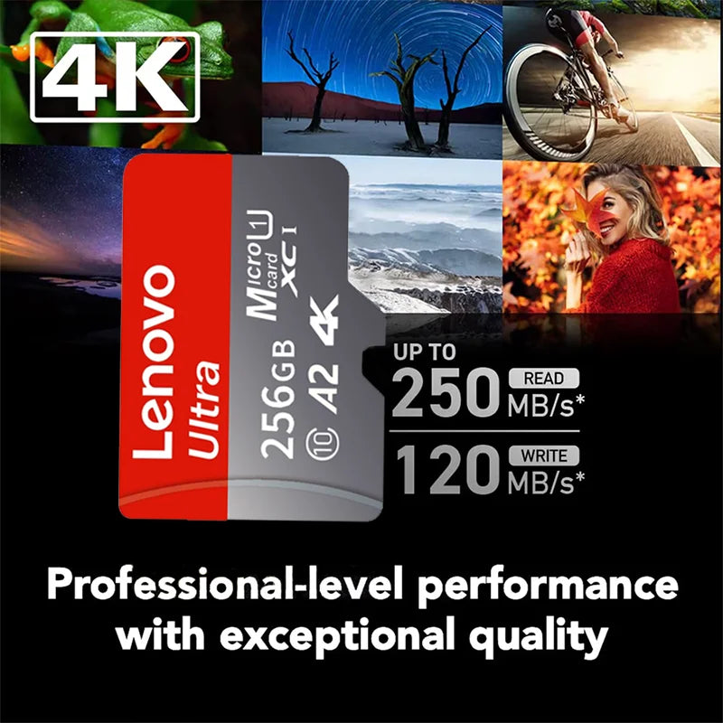 Lenovo 2TB 1TB Micro TF/SD Card Class 10 Memory Card 512GB SD Card 128GB 256GB TF Card Free For Shipping Cameras/tablet/Drone