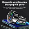 66-250W PD Car Charger QC3.0 Fast Charge One to Six Car Cigarette Lighter Plug Car Charger Flash Charge with Digital Display