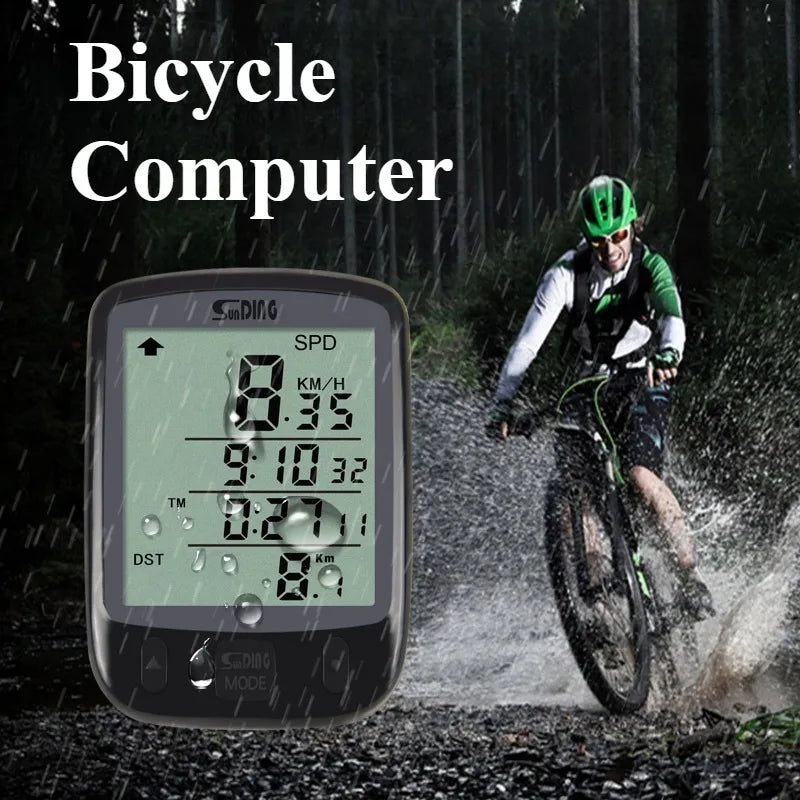 Bike Computer Waterproof Bicycle Wired Speedometer Odometer Stopwatch Lcd Riding Speedometer Display Bicycle Accessories