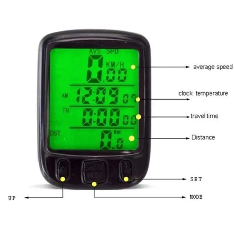Bike Computer Waterproof Bicycle Wired Speedometer Odometer Stopwatch Lcd Riding Speedometer Display Bicycle Accessories