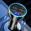 66-250W PD Car Charger QC3.0 Fast Charge One to Six Car Cigarette Lighter Plug Car Charger Flash Charge with Digital Display