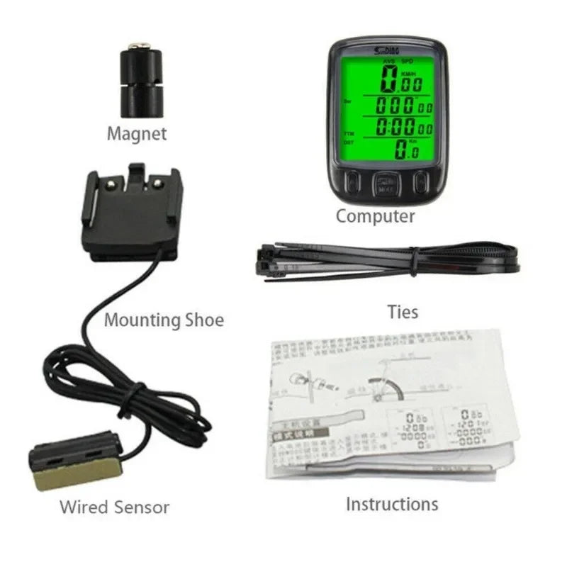 Bike Computer Waterproof Bicycle Wired Speedometer Odometer Stopwatch Lcd Riding Speedometer Display Bicycle Accessories